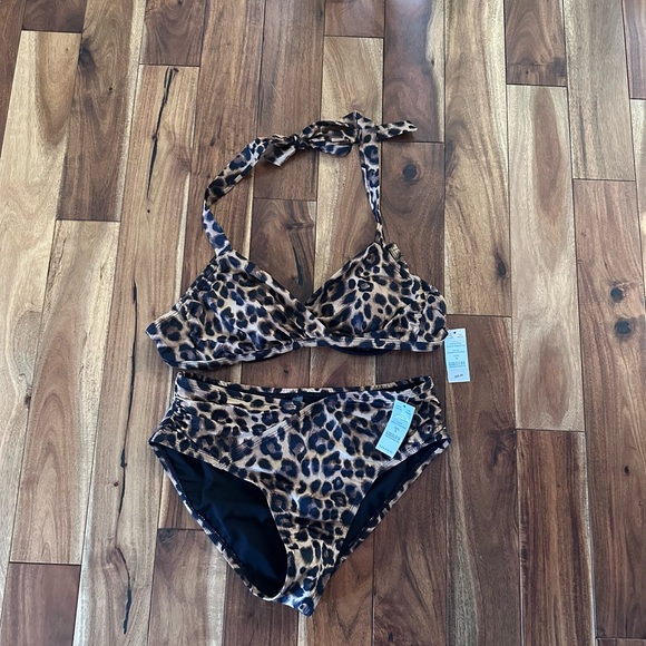 WHBM small cheetah print 2 piece bikini NWT - Picture 1 of 7